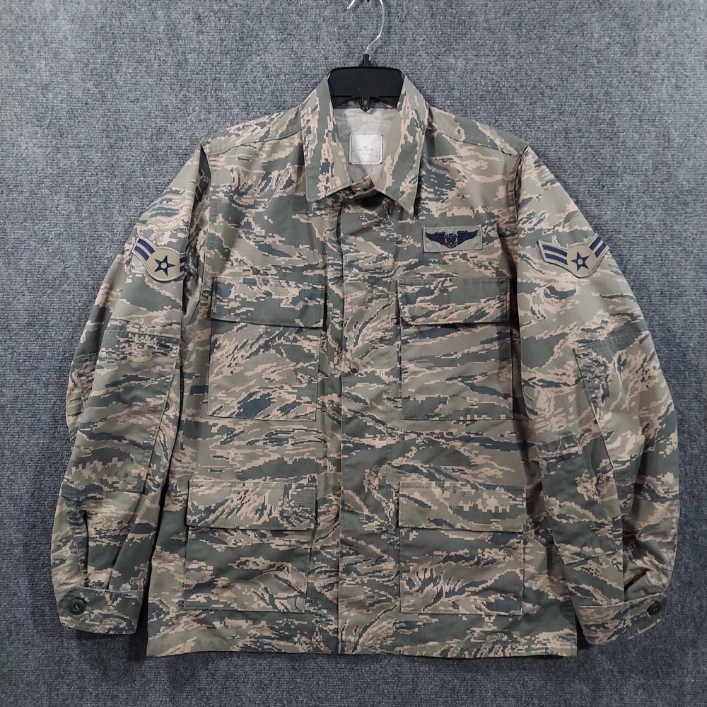 M&M Manufacturing Shirt‎ Mens Medium Green Camo Long Sleeve Air Force Utility